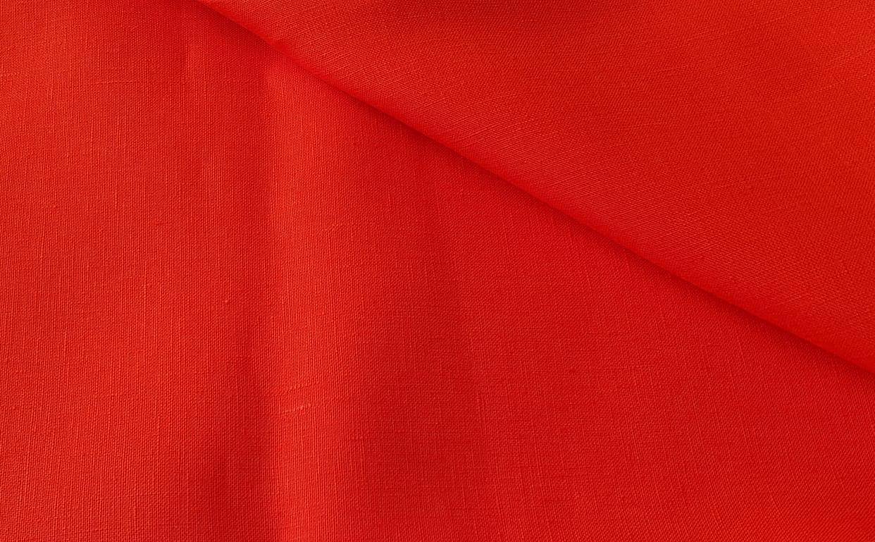 Linane kangas L245 Fiery Red, pehmendatud
